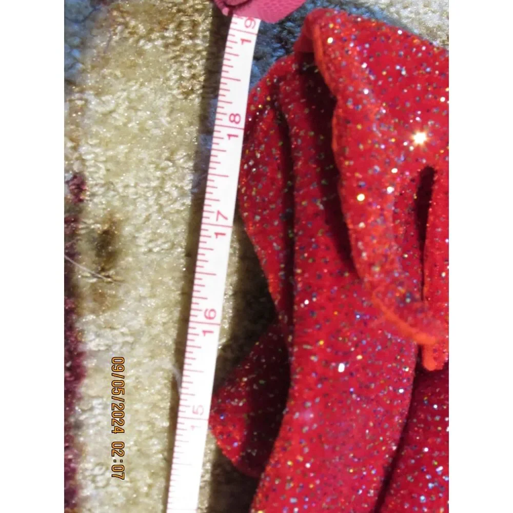 DOG HALLOWEEN COSTUME SIZE M RED DEVIL DRESS SPOOKY SCAREY SPARKLES